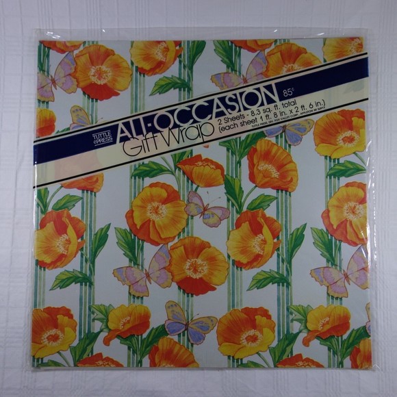 Tuttle Press All Occasion Gift Wrap Lot of 6 packs w/ 2 sheets 20x30 VTG NOS - Picture 7 of 14